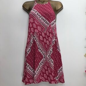 Show Me your MuMu rose pink floral print mini dress